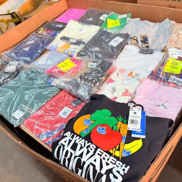 Bulk Lot of 350 Men's & Women's Mixed Apparel Clothing MSRP $5,786