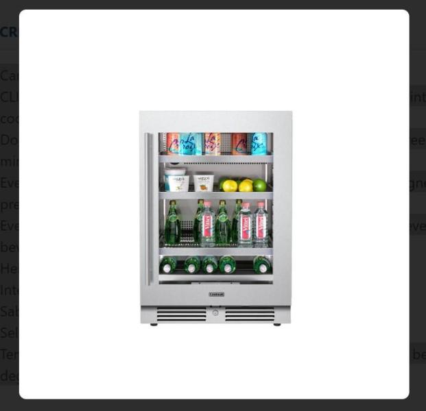 Landmark Beverage Cooler Refrigerator in Stainless - MSRP $2,759