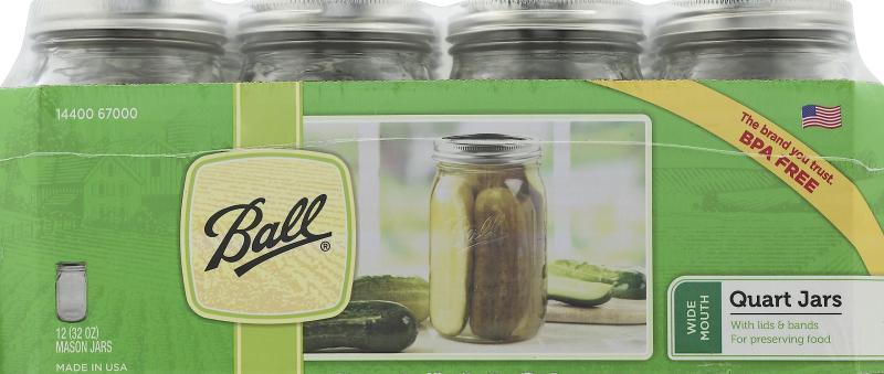 Home - American Metalcraft MELRC3 Shallow Melamine Bowl, Ball Wide Mouth 32-Ounces Mason Jar - MSRP $2,135