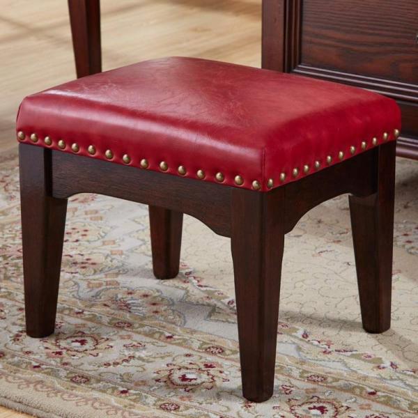 Furniture - zhengdaikang Small Foot Stool Leather Ottoman, MAHANCRIS Bar Cart - MSRP $4,463