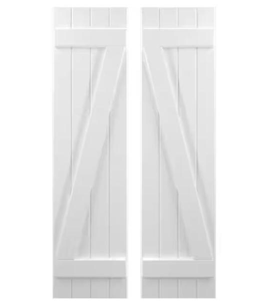 Doors & Windows - Ekena Millwork Joined Board/Batten Shutters, SOCBAZZAR, ODL, Ply Gem, Hampton Bay - Est Retail $1,557