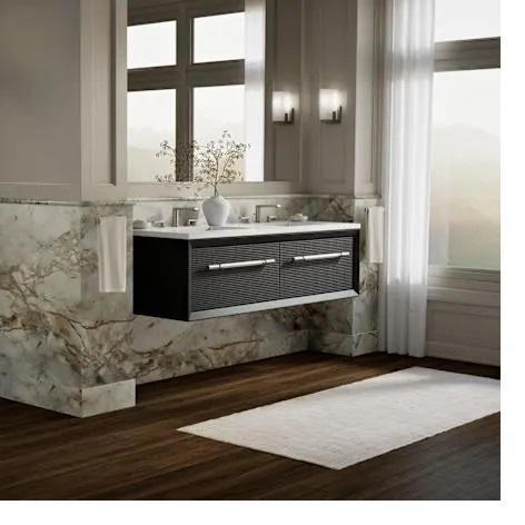 Kohler K-33563-GL7 Wall Mounted Vanity Cabinet - MSRP $2,133