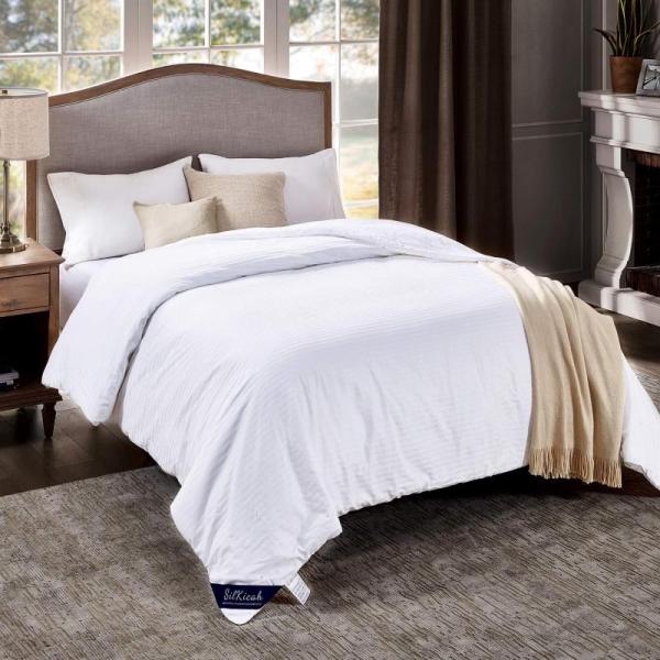 Home - SilKicah Mulberry Silk Comforter King, Wooden Coasters, Blackout Curtains - MSRP $10,989