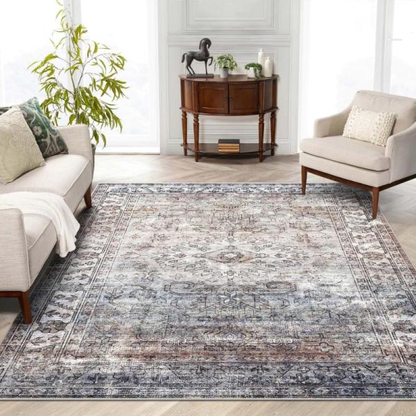 Furniture - vivorug 8x10 Area Rugs, Black End Table, Heimlove 12" Deep Floating Shelves, Wonnitar Rug - MSRP $3,661