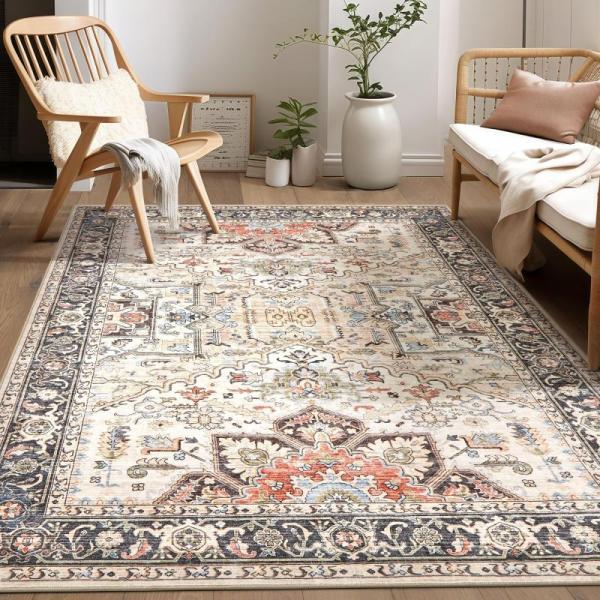Area Rugs - Mandala - Machine Washable Area Rug, AROGAN Western Decor Faux Fur Cowhide Rug - MSRP $2,604