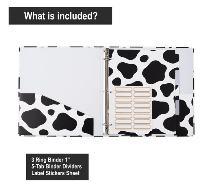 Premium 1-inch Cow Print Letter-Sized Binders (864 Units)