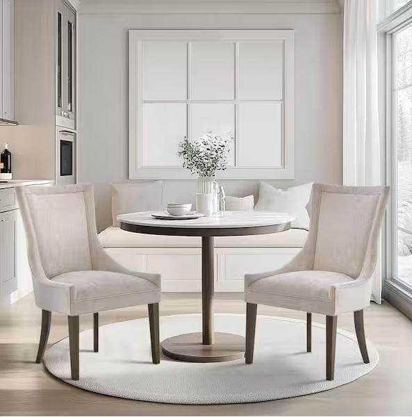 Home Decor - MADISON PARK Ultra Cream Dining Side Chairs, Noble House Ogden 41.5in, Nathan James - Est Retail $2,094