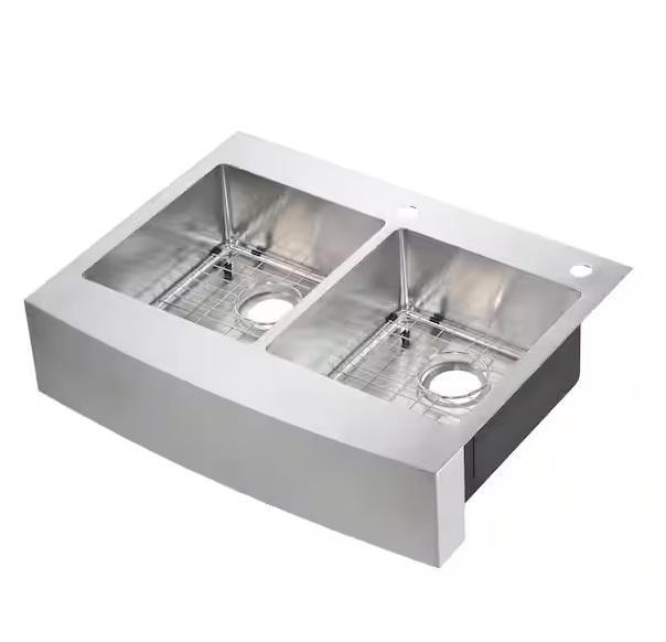 Plumbing- Glacier Bay Retrofit Drop-In/Undermount Double Bowl Sink, Everbilt, Master Flow - Est Retail $1,152- 2plts