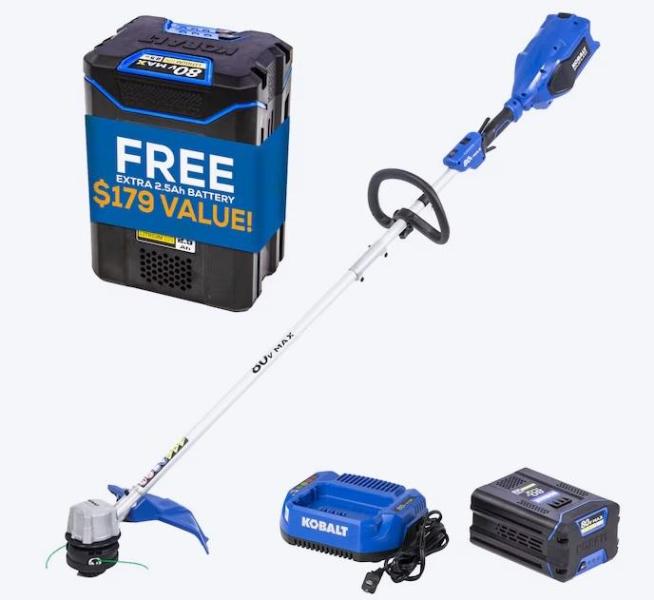 Kobalt 80V 16in Straight Shaft Battery String Trimmer, Kichler Barrington 5-Light Chandelier, Wagner - MSRP $3,475