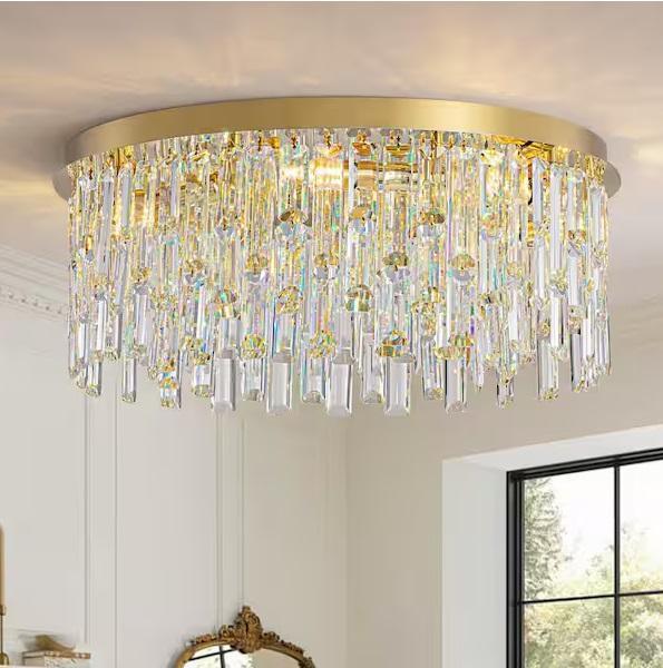 Lighting & Electrical - SILJOY 6-Light Modern Crystal Chandelier Drum, Capital Lighting, SVOPES - Est Retail $2,649