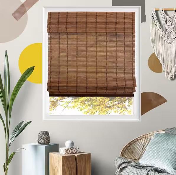 Window Decor - YELLOW BLINDS Bamboo, HDC, RED LANTERN, Rod Desyne, Perfect Lift Window Treatment - Est Retail $5,235