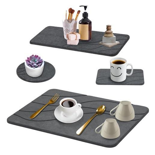 Home - Stone Dish Drying Mat, Ice Buckets, Colarr 1200 Paper Hand Towels - MSRP $1,121