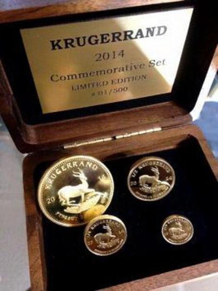Limited Edition Set of All 4 Sizes Krugerrand Replica Coins 1oz - 1/10oz
