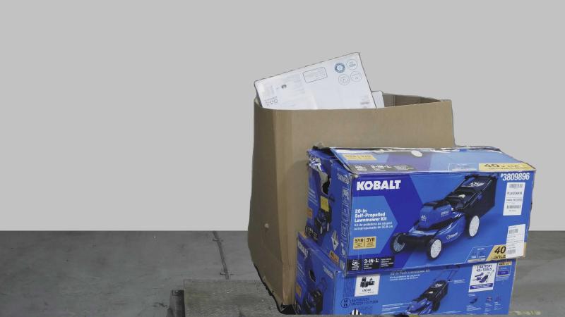 Style Selections Kirkman Bathroom Sink, Utilitech 42 inch Drum Fan, Kobolt 40 Volt Lawn Mower - MSRP $4,797