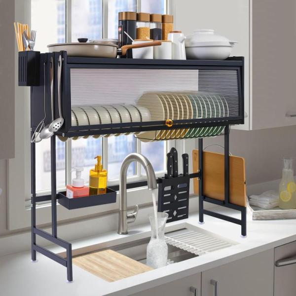 Home - CO-Z Gravity-Fed Water Filter System, Over The Sink Dish Drainer Drying Rack - MSRP $1,080