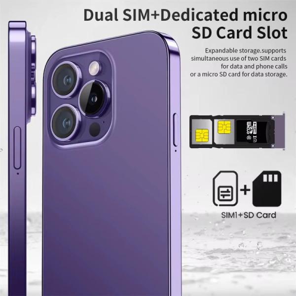 2 Unlocked i15 Pro Max Smartphones 7.1 6GB/128GB MTK6580