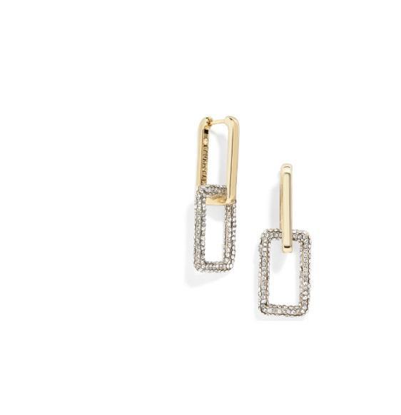 Jewelry - BaubleBar Octo Interlocking Link Pave Earrings, Argentino Vivo Sterling Silver Milano - Original MSRP $1,977
