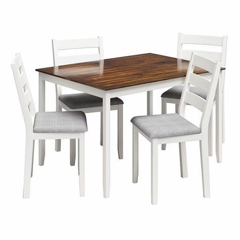 Furniture - DHP Reila 5pc Wood Dining Room Table Set, MS Small Space Junior Twin over Full Metal Bunk Bed - MSRP $1,796