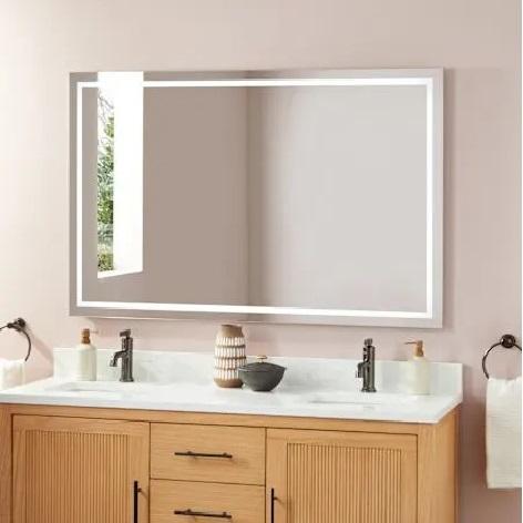 Signature Hardware SH662059LED Frameless Bathroom Wall Mirror - MSRP $549