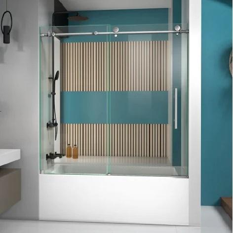 DreamLine SHDR-61606210-07 Frameless Shower Door with Clear Glass - MSRP $1,189