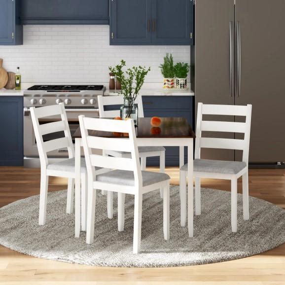 Furniture - Dining Room Table Set for 4, Fireplace TV Stand, Wood Twin-Over-Twin Bunk Bed - MSRP $1,822