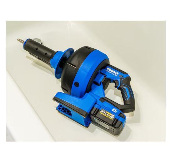 Kobalt 24V Drain Auger Kit, Tucker Pull Down Kitchen Faucet, Utilitech Bathroom Exhaust Fan - MSRP $3,168