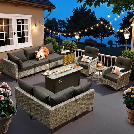 TRUCKLOAD - Furniture - Daltry Patio Conversation Set, Bergholt Sled Coffee Table, Kieayla Sofa - MSRP $43,476
