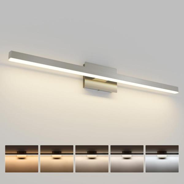 Joossnwell Brushed Nickel Bathroom Vanity Light Bar, 5CCT - MSRP $63