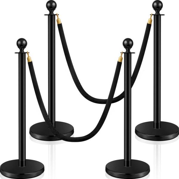 Ferraycle 4 Pcs Stainless Steel Crowd Control Stanchions - MSRP $92