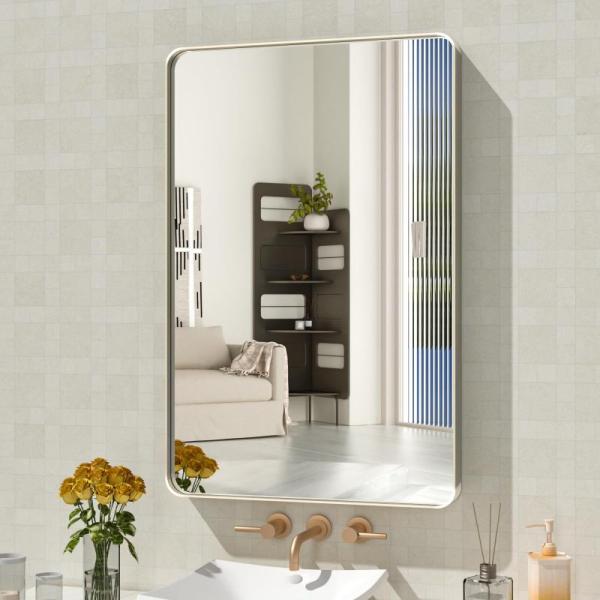 WEER 20X30 Inch Brushed Nickel Bathroom Mirror Brushed - MSRP $89