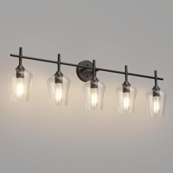 Ralbay Vintage Black Bathroom Vanity Light 5-Lights - MSRP $128