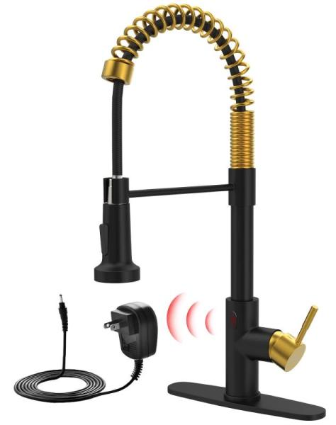 Home Improvement - GIMILI Black & Gold Touchless Kitchen Faucet, OTTOSON Linear Modern Sputnik Chandelier - MSRP $3,159