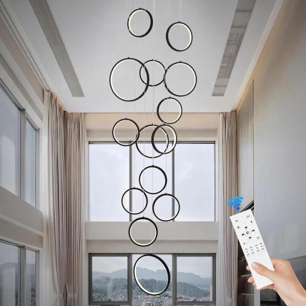 Home Improvement - 14 Ring High Ceiling Chandeliers, Flush Mount Ceiling Fans with Lights - MSRP $1,190