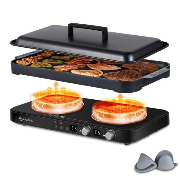 Home - AMZCHEF Double Induction Cooktop, Glass Food Storage Jars - MSRP $1,517