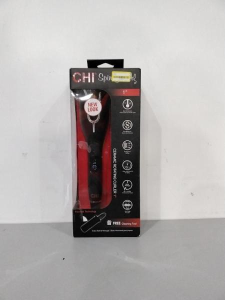 CHI Spin & Curl Ceramic Rotating Curler, Onyx Black - Est Retail $99