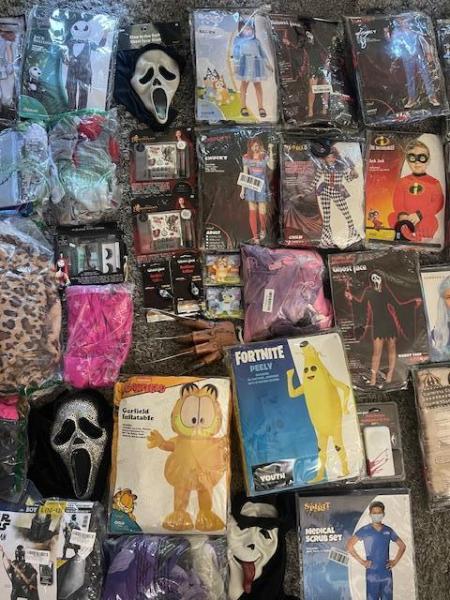Spirit Halloween Costumes Fortnite Ghost Face Barbie Bluey MSRP $1,450