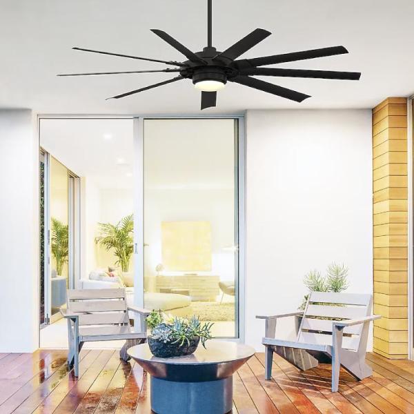 Fanimation LED Outdoor Black Blades Ceiling Fan, Kobalt String Trimmer, InSinkErator Garbage Disposal - MSRP $4,448