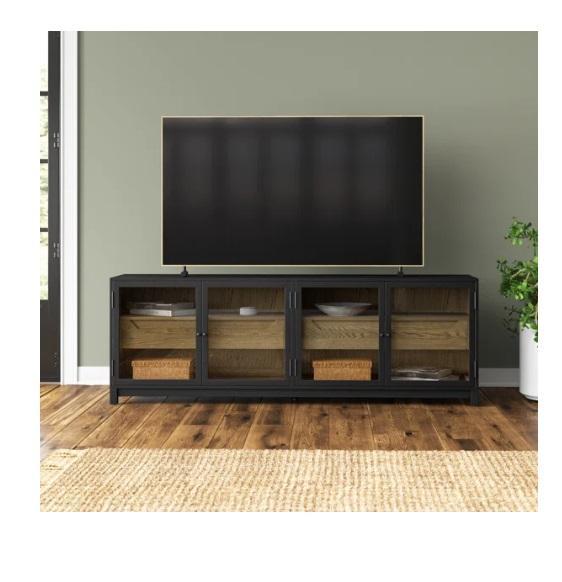 Truckload - Housewares - Sonata 75" TV Stand, Harrison 91'' Triple Power Leather Reclining Sofa, Benicio - MSRP $90,135