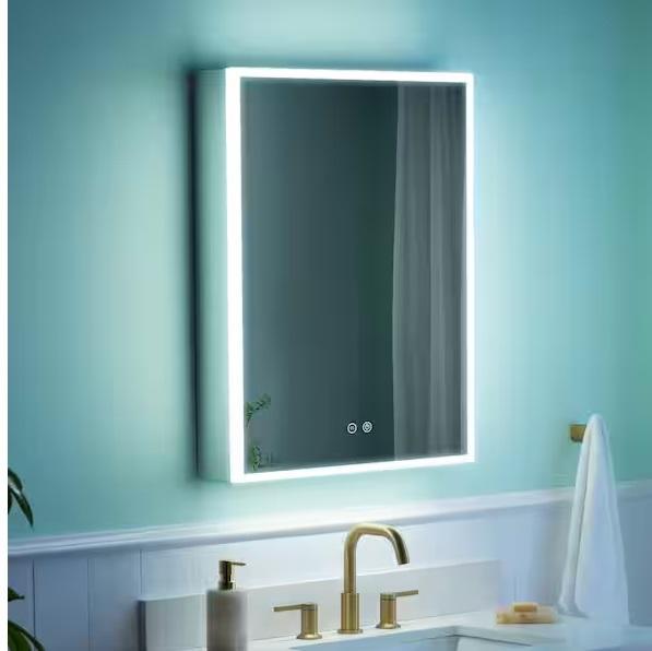 Plumbing - WELLFOR 24inWx30inH LED Medicine Mirror, SINKOLOGY, Glacier Bay, SKYSHALO, HOME-FLEX - Est Retail $2,216