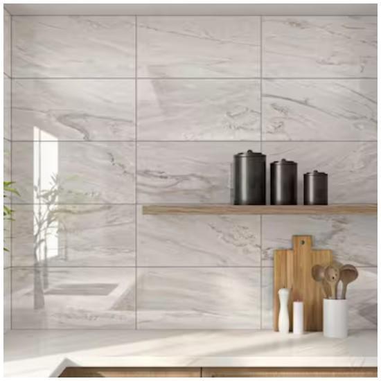 Flooring & Rugs - Daltile Fenbrook 12 in. x 24 in. Porcelain Marble Look Tile - Est Retail $1,221- 2plts