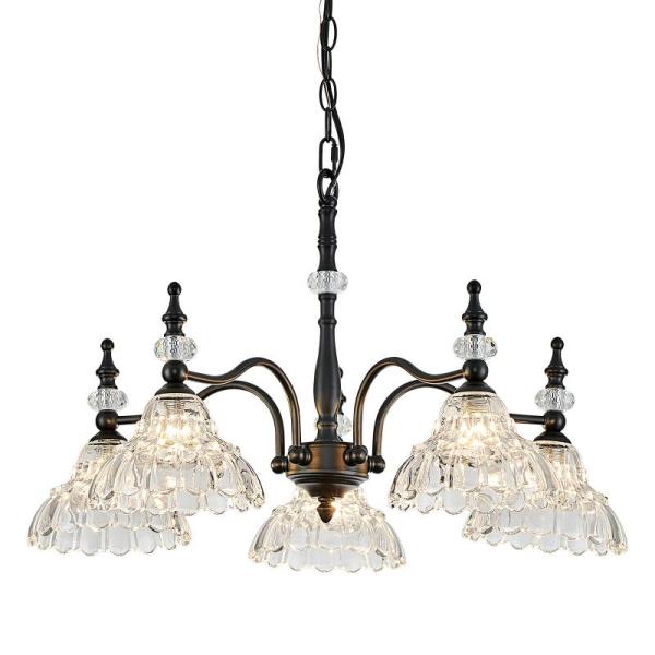Home Improvement - 5-Lamp Chandelier, Bamboo Rattan Pendant Light, Linen Chandelier, Crystal Pendant - MSRP $8,279