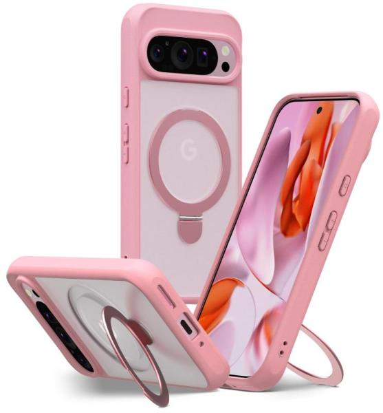 Wireless - JIC MagStand Series 9 Pro Case Crystal Clear & Pink Bumper Protective Kickstand Phone Covers - MSRP $4,150