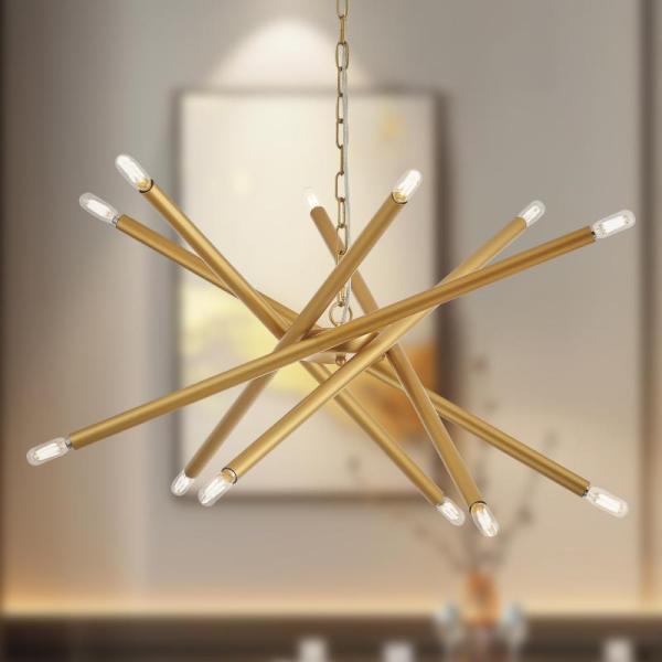 Home Improvement - Gold Modern Sputnik Chandeliers, Heavy Duty Undermount Sink Clips, Candle Warmer Lamps - MSRP $6,618