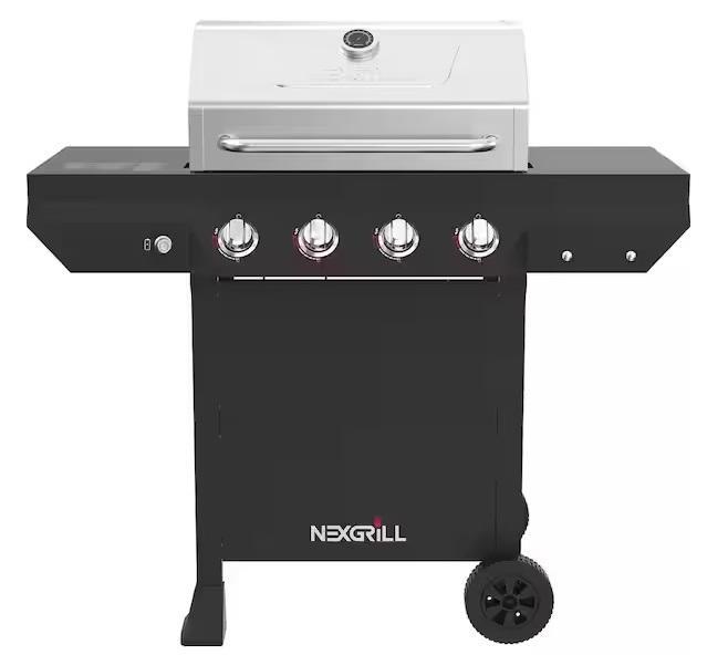 Seasonal- Nexgrill 4-Burner Propane Gas Grill,29 in. Barrel Offset Charcoal Smoker, Everbilt, Vigoro -Est Retail $1,941