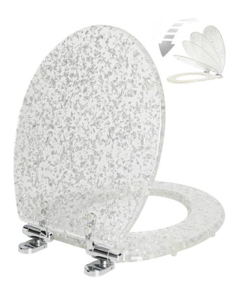 Resin Toilet Seat Round with Easy Clean Adjustable Hinges - MSRP $56