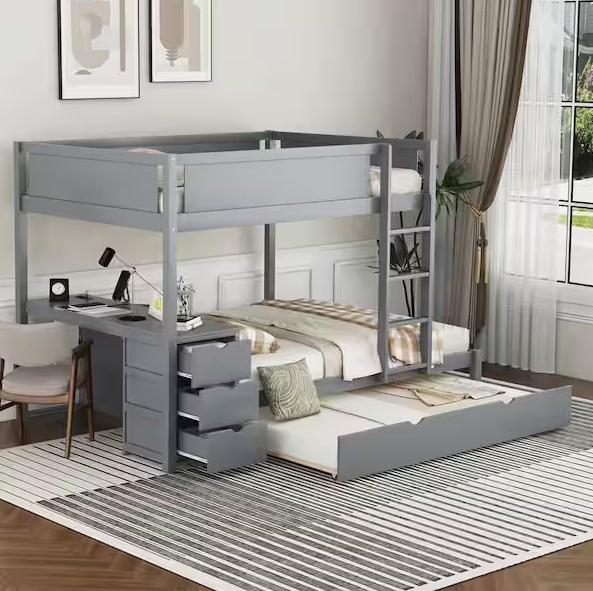 Home Decor - Polibi Full-Full Bunk Bed w/Twin Trundle, Asucoora, Prepac, BYBLIGHT, Zinus, inPlace - Est Retail $1,733