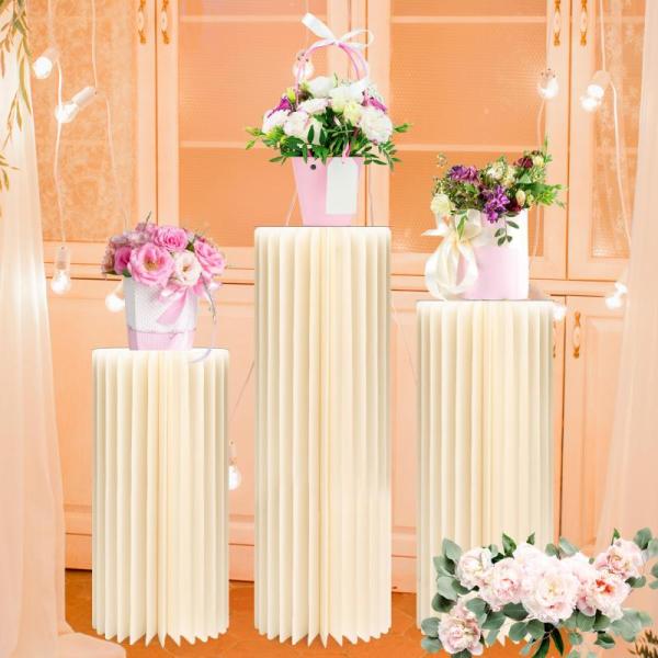 GENMOUS Large Cylinder Stands for Party Cardboard, 3pc - MSRP $69