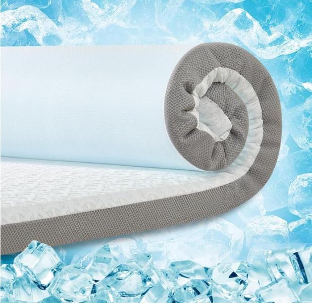 3 Inch Cooling Mattress Topper Twin XL Ice Silk with - MSRP $125