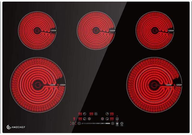 Major Appliances - AMZCHEF 30-inch 5-Burner Electric Cooktop, Prooveelly Oven Door Handle Replacements - MSRP $1,929