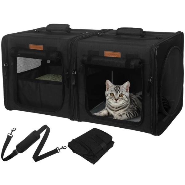 Pet Products - Portable Double Cat Carrier, Dog Crate Covers, Anxiety Relief Dog Chews, Puppy Pads - MSRP $2,596